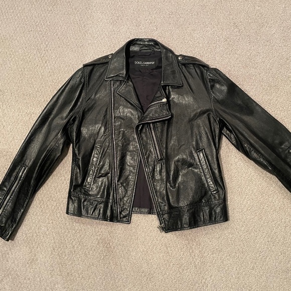 Dolce & Gabbana Leather Biker Jacket